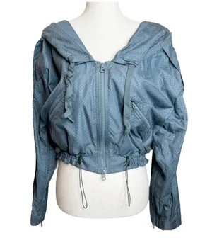 Adidas x Stella McCartney Gray Mesh Hooded Jacket thumbnail 1