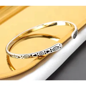 NEW Engraved 925‎ Sterling Silver Adjustable Cuff Bracelet thumbnail 10