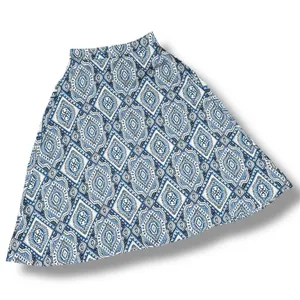 Metrowear Satin Mosaic Print Midi Skirt Blue White‎ Medium thumbnail 12