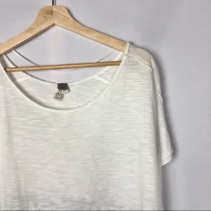Free People We the Free Gray & Ivory Midnight Colorblock High‎ Low T-Shirt XS thumbnail 5