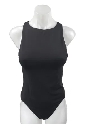 Aritzia Babaton Women's Black Sleeveless Racerback Thong Bodysuit Tank Top Sz M thumbnail 1