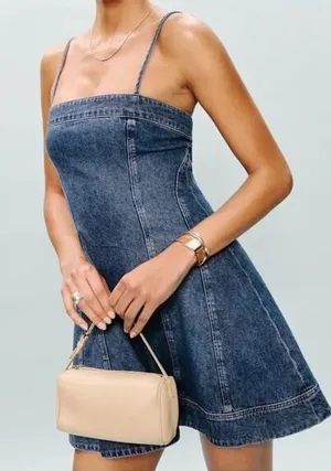 REFORMATION Elma Denim Mini Dress thumbnail 1