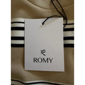 ROMY Varsity Stripe Polo Knit Top Tan Black Ivory Long Sleeve NWT XS thumbnail 12