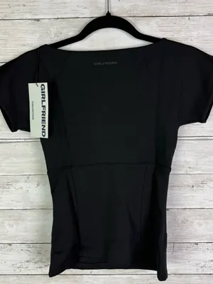 Girlfriend Collective Black Cutout Cap-Sleeve Women's Top Size Small thumbnail 4