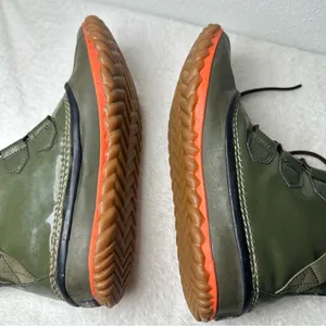 Sorel Waterproof Out And About Green Olive and Orange Winter Ankle Boots thumbnail 12