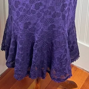 Flor et.al Purple Lace Strapless Peplum Mermaid Midi Dress Size 6 thumbnail 12