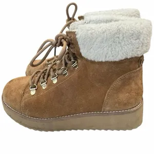 Sam Edelman Franc Suede Hiking Platform Wedge Booties Faux Fur Trim Size 6.5 thumbnail 2