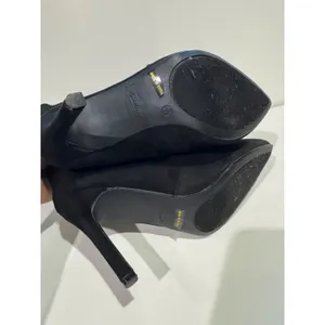 Anne Michelle Black Sock Booties Size 8 Mesh Knit Stiletto Pointed Toe Mid Calf thumbnail 8