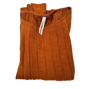 Anthropologie Ribbed Knit Tunic Sweater‎ Top XS Rust Orange Stretch Minimalist thumbnail 5