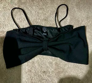 Windsor NWT Sz S Adorable Black Crop Top W Large Bow thumbnail 3