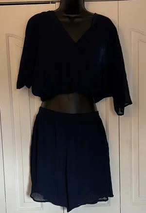 Two-Piece Set Navy Blue Women Size Medium NWOT thumbnail 1