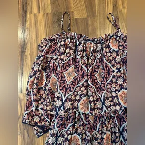 Bohemian Patterned Maxi Dress Red Size XL thumbnail 2