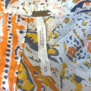 Free People Sun Print Paisley Cutout‎ Mini Dress Orange Yellow Gray Size M thumbnail 8