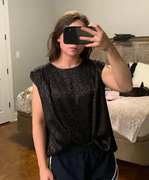 Leopard Print Top Black thumbnail 1