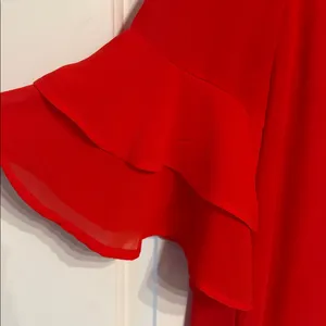 Monteau Vibrant Valentine’s Red Ruffle Sleeve Blouse thumbnail 3