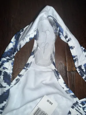 NWT Jessica Simpson Blue Ikat Print Bikini Bottoms Medium thumbnail 4