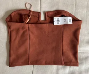 Abercrombie Strapless Brown Crop Tank Top NWT thumbnail 2