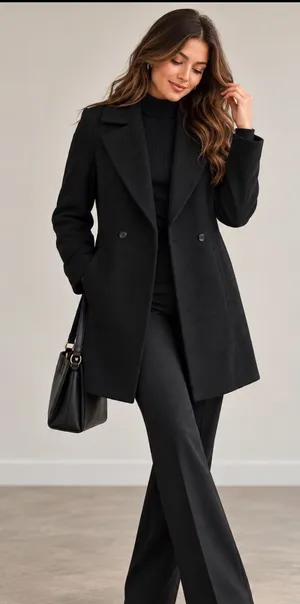 Garnet Hill Black Wool Blend Tailored Coat Size 10 thumbnail 1