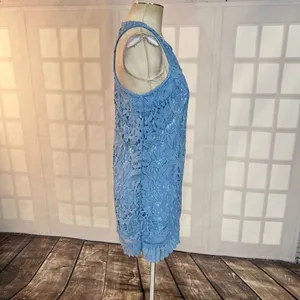 Lovers & friends baby blue lace scallop hem party dress size small thumbnail 5