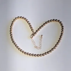 Classic Gold Tone Beaded Boho Necklace thumbnail 3