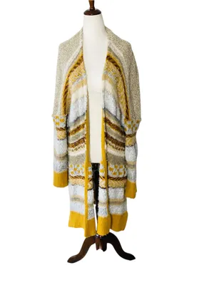 GIMMICKS by BKE Patchwork Longline Cardigan thumbnail 3