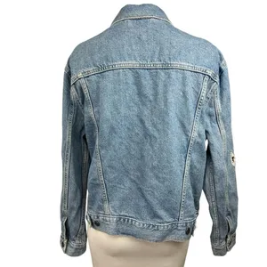 Levi's Blue Denim Button Up Long Sleeve Distressed Pockets Trucker Jean Jacket M thumbnail 2