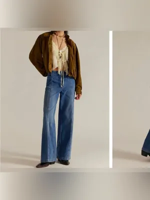 NWT Free People We The Free Libre Wide-Leg Jeans - blue goodie goodie - 32 thumbnail 3