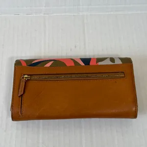 Fossil Tan Orange Leather Tri Fold Wallet Women’s Accessories Abstract Spring thumbnail 8