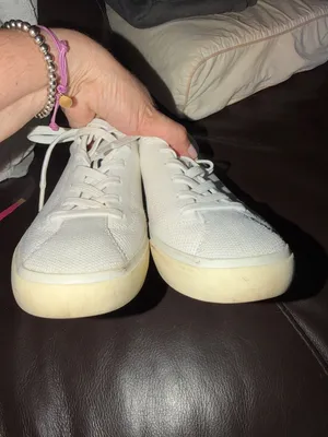 Rothy's White Low-Top Knit Sneakers with Cream Soles thumbnail 6