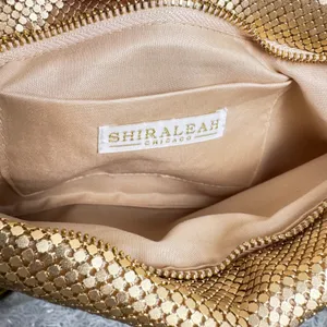 Shiraleah Chicago Gold Mesh Clutch Evening Shoulder Bag Metallic Chain 80s Glam thumbnail 3