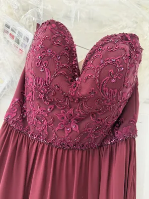 Morilee Madeline Gardner Chiffon dress with Beaded Embroidery and zipper back thumbnail 2