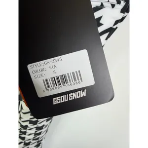 NEW GSOU Snow Women's Houndstooth Slim-Fit Stretch Fleece-Lined Ski Bibs Small thumbnail 5