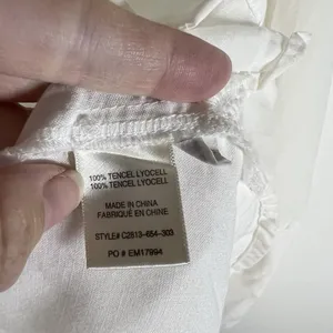 Anthropologie CLOTH & STONE Shirt Top Sz M White Button Hi-Lo 3/4 Sleeve Tencel‎ thumbnail 6