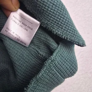 Pact Teal Waffle Knit‎ Long Sleeve Shirt Crew Neck Organic Cotton Size Small thumbnail 5
