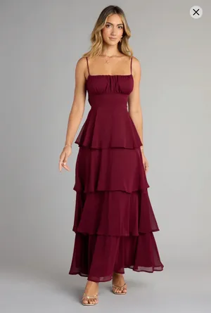 Light Blue Tiered Ruffle Maxi Dress thumbnail 2