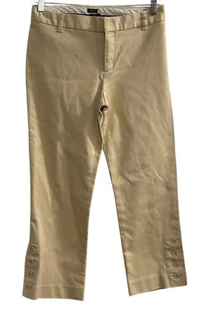Gap Women's Cropped‎ Pants Size 6 Beige Straight Leg Casual thumbnail 1