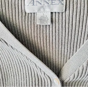 NWT casual corner annex shimmering light gray cardigan thumbnail 6