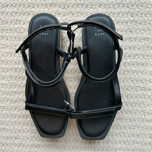 A New Day Black Nova Platform Cork Strappy Sandals Size 8 thumbnail 2