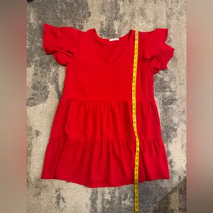 Timing Red Apparel Ruffle Dress thumbnail 6