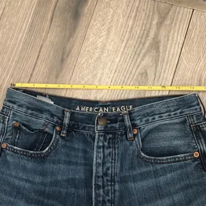 American Eagle Hi-Rise Girlfriend Jeans Blue Denim US 6 Long thumbnail 7