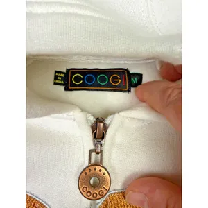 Coogi Hoodie Womens Medium White Full Zip Embroidered Logo‎ Fleece Raglan Sleeve thumbnail 3