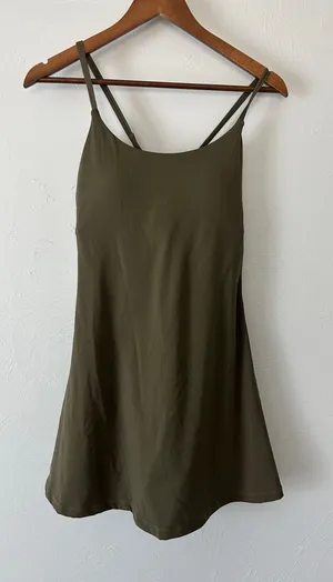 Nicole Miller Sport Olive Green Sporty Tennis Skort Dress with Double Straps thumbnail 1