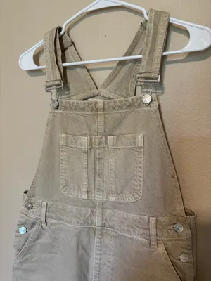 Pacsun Khaki Denim Wide Leg Overalls Size M thumbnail 2