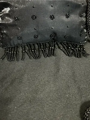 La Regale Black Beaded Fringe Crossbody Bag Cocktail Purse NWT thumbnail 4
