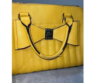 Betsey Johnson Satchel Crossbody Yellow Bag Shoulder Purse thumbnail 14