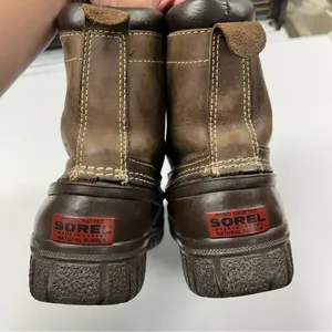 Sorel Brown Leather Rubber Steel Shank Insulated Winter Snow Boots Women Size 9 thumbnail 4