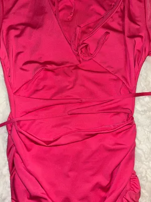 Pink Tied Cutout Wrap Hem Short Dress  thumbnail 4