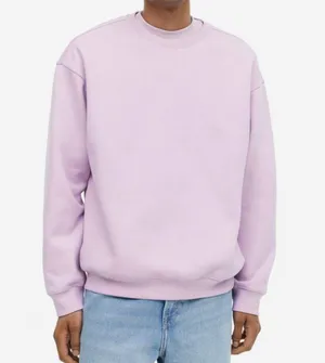 H&M light purple unisex relaxed fit crewneck thumbnail 1