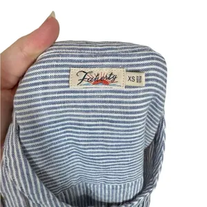 Faherty Isha 100% Linen Dress Blue Mini Stripe Pintuck WDS2119-BMT Bestseller thumbnail 9