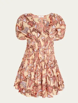 A.L.C. Luna Smocked Split-Sleeve Mini Dress 2 thumbnail 2